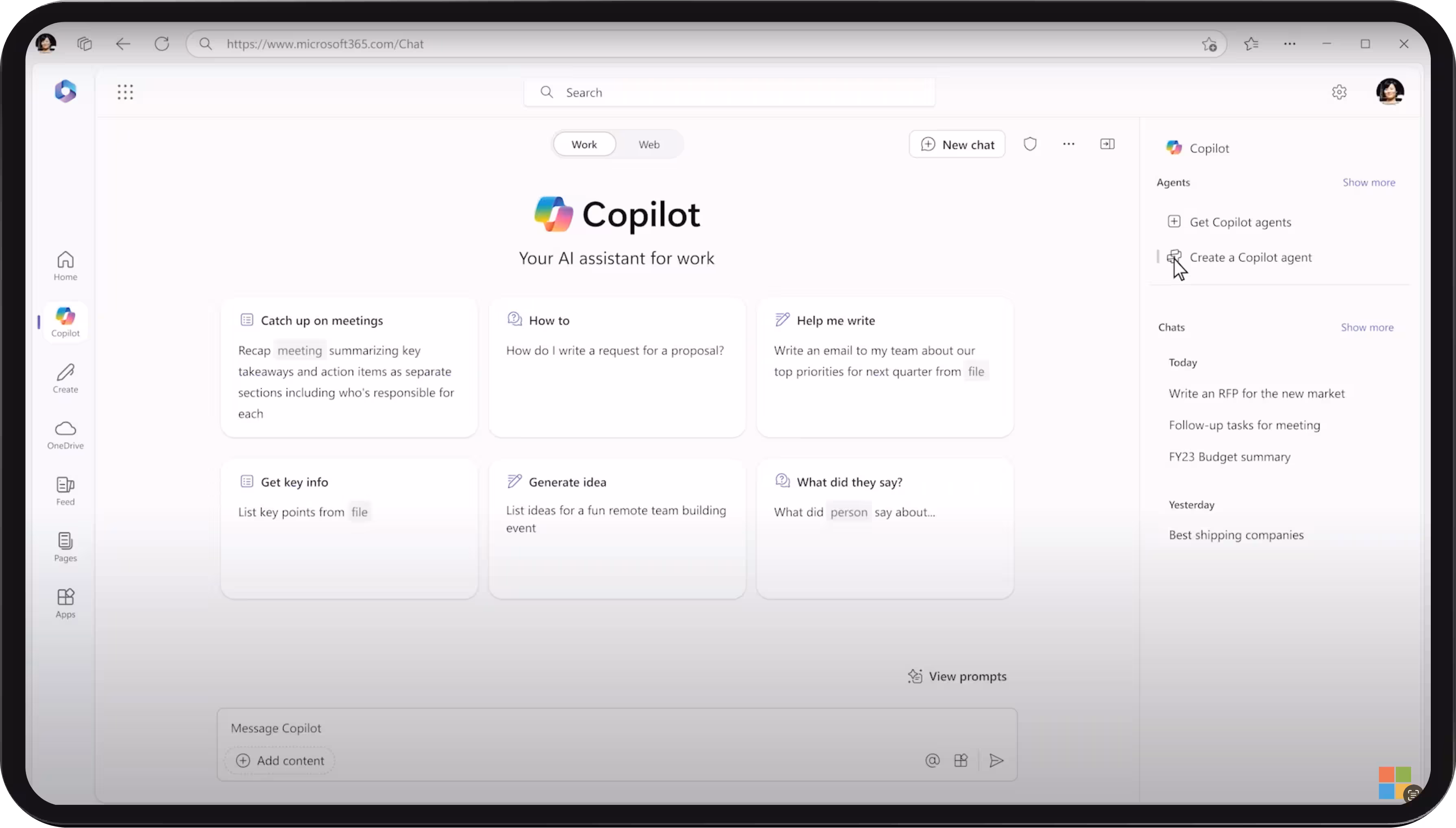 The plain-language screen where you describe what the agent should do.